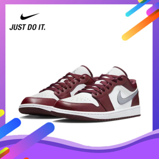 Nike Jordan Air Jordan 1 low bordeaux 553558-615 ของแท้ 100% Sneakers