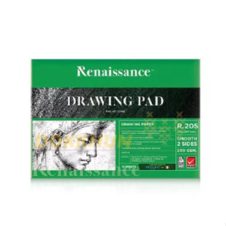 Renaissance สมุดวาดเขียน ชนิดผิวเรียบ หนา 200 แกรม A2 A3 A4 A6 สมุดวาดเขียนดรออิ้ง สเก็ตซ์ เรนาซองส์ Drawing