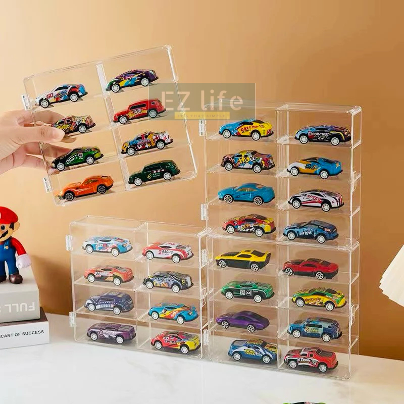 กล่องโชว์อะคริลิค-กล่องโชว์โมเดลรถฝาหน้าเปิดได้-กล่องใสกันฝุ่นกันรอย-โชว์รถโมเดล-อะคริลิค-toy-car-show-display-case