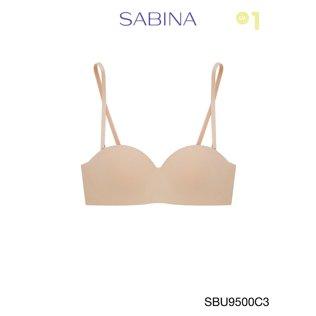 Sabina Pretty Perfect Level 1 เสื้อชั้นใน เกาะอก ไร้โครง รหัส SBU9500C3 – สีเนื้อเข้ม