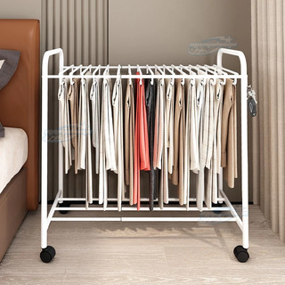 Mết treo áo kèm mết treo quần, có bánh xe trượt, khung sắt sơn, chắc chắn, chứa quần áo nhiều, màu trắng, màu đen