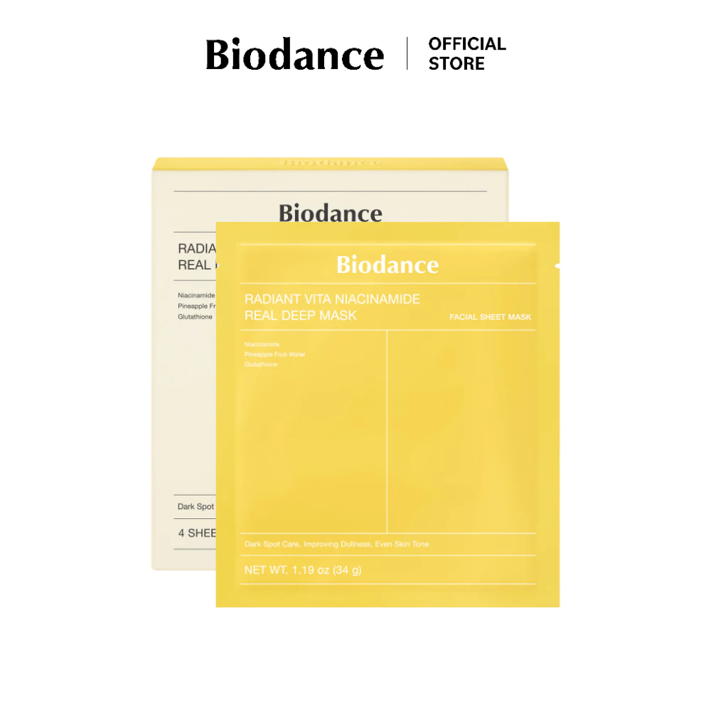 Biodance Radiant Vita Niacinamide Real Deep Mask 34g X 4ea