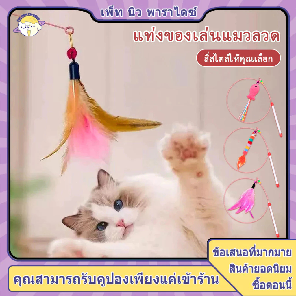 Feather cat teaser wand