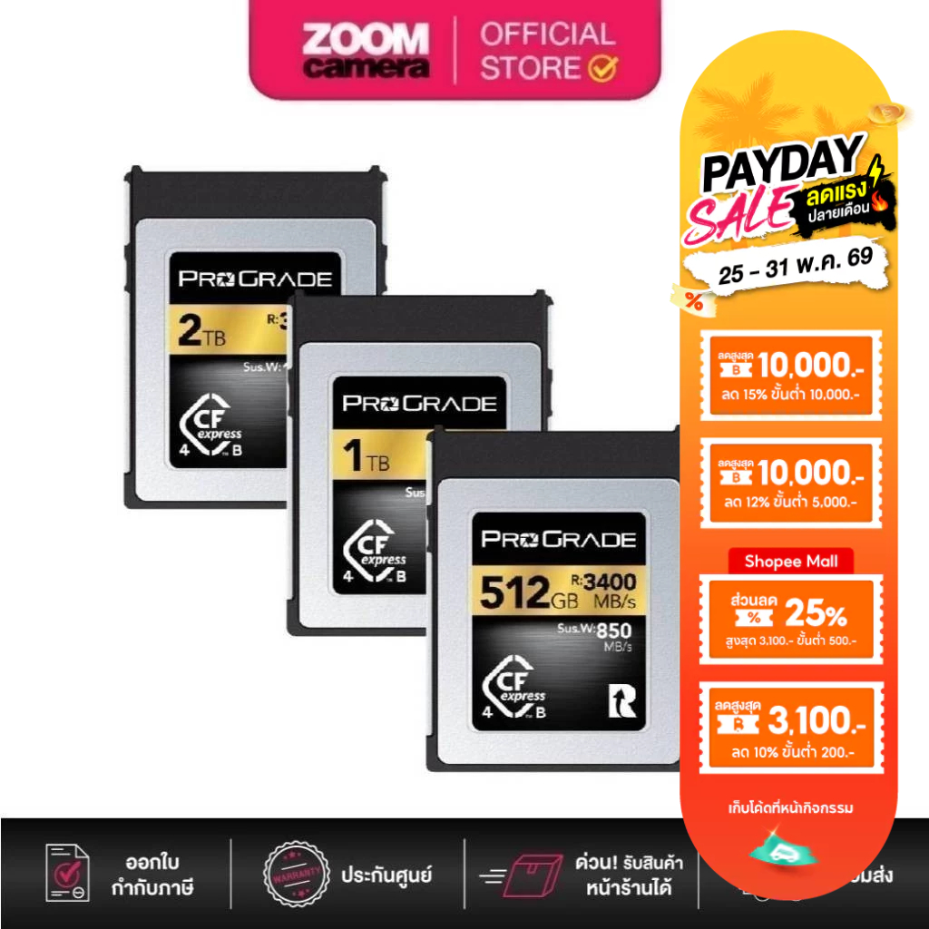 ProGrade Digital CFexpress 4.0 Type B Gold Memory Card 512GB/1TB
