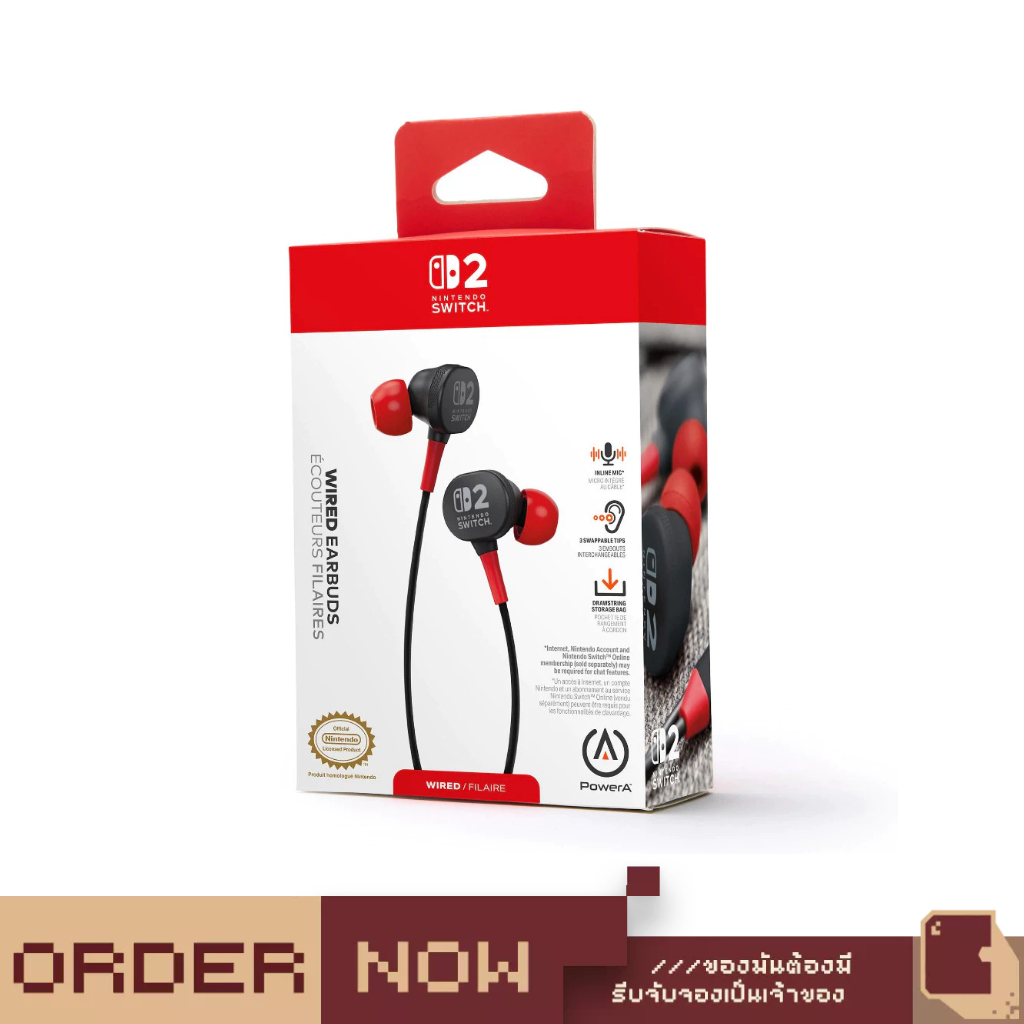 Nintendo Switch™ NS2 PowerA Wired Earbuds for Nintendo Switch 2 (Black ...