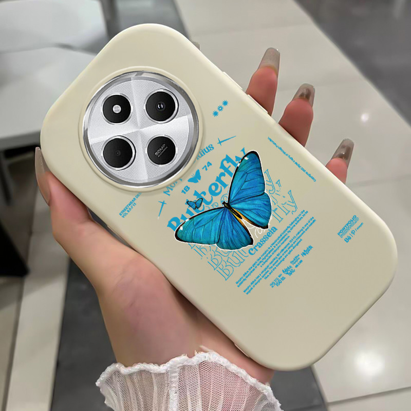 Étui à rabat rose uni cool pour Xiaomi Redmi 14C / POCO C75