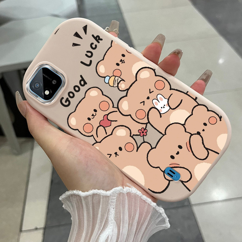 เคสสำหรับ Realme C20 C20A C11 2021 เคสโทรศัพท์หมีกระต่ายกันกระแทก