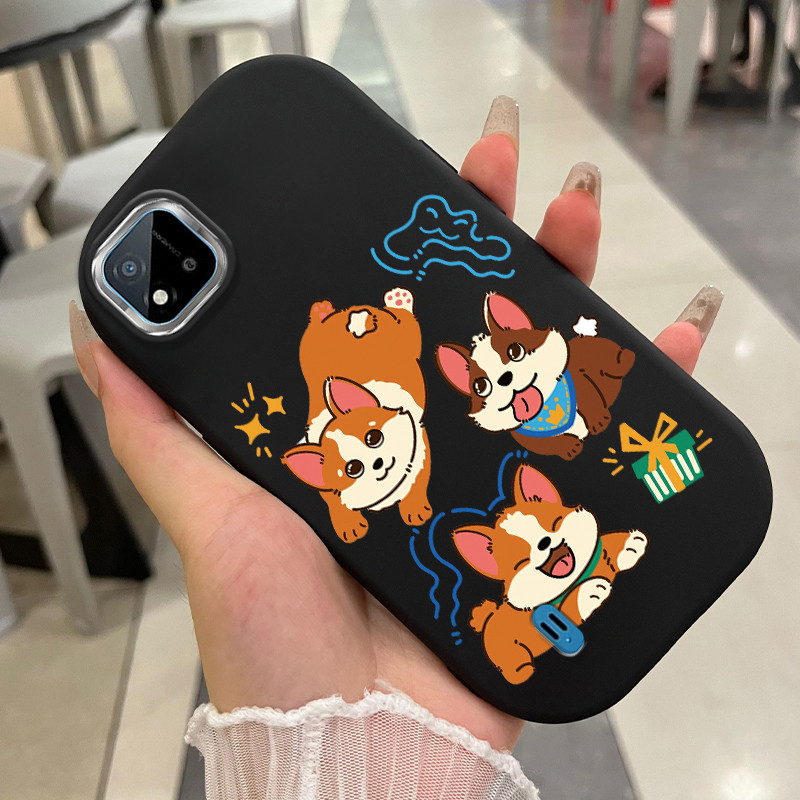 เคสสำหรับ Realme C20 C20A C11 2021 เคสโทรศัพท์แมวสุนัขกันกระแทกกลม