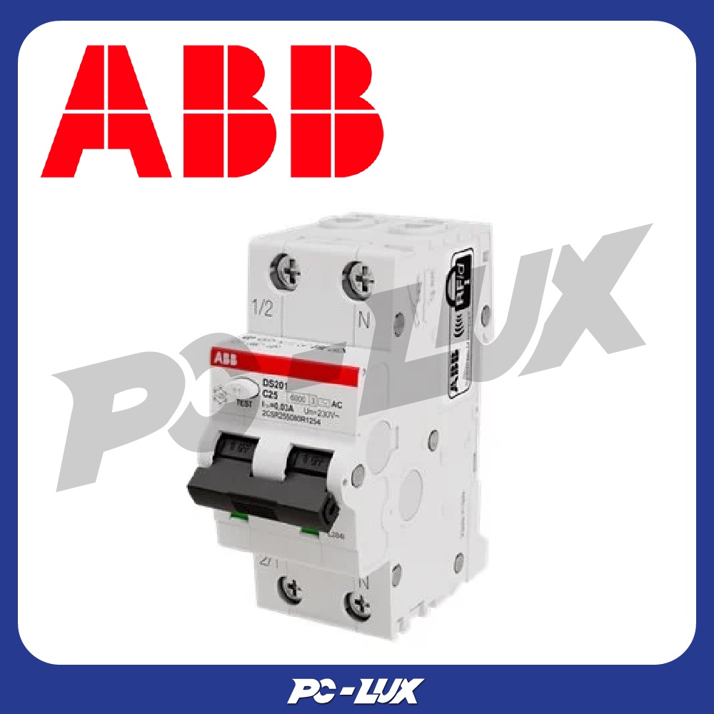 ABB RCBO ป้องกันไฟรั่วกันดูด รุ่น DS201 C25 AC30 | Shopee Thailand