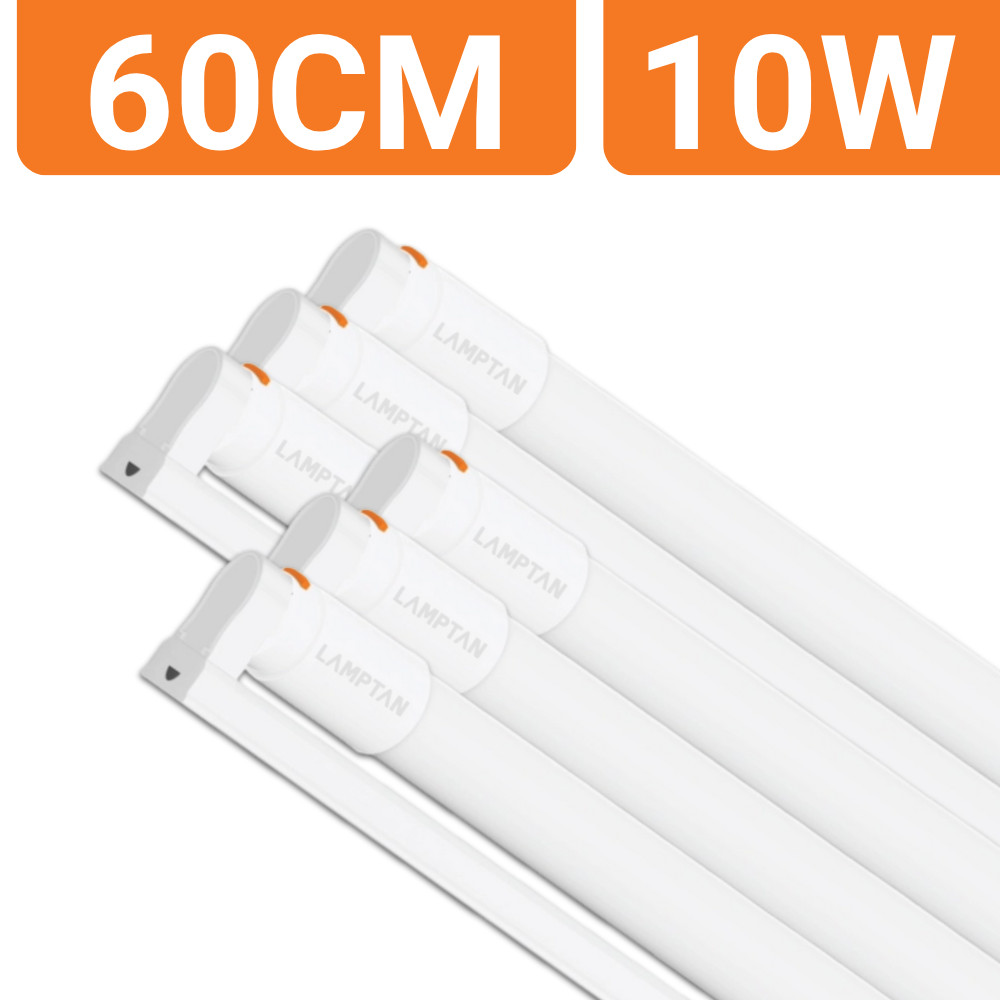 (แพ็ค6) LAMPTAN ชุดรางพร้อมหลอด T8 Set Spring Safe Lyn Slide 10W 20W ไฟ ...