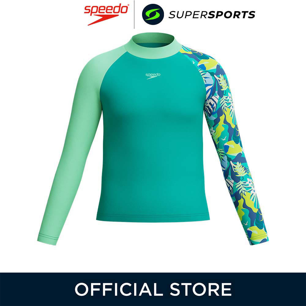 SPEEDO Long Sleeve Turquoise เสื้อรัชการ์ดเด็กผู้ชาย | Shopee Thailand