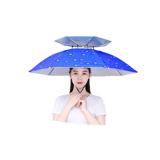หมวกร่ม 90cmป้องกันรังสียูวี 2 ชั้นหมวกร่มขนาด ร่มและอุปกรณ์กันน้ำ กว้าง90cm ร่มตกปลา ร่มพับ ร่ม Umbrella Protection Cap