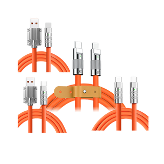 ( หนา 2 เมตร) สายเคเบิลชาร์จเร็ว 120W PD Type-c USB ซิลิกาเจล 1 เมตร 6A 3 in 1 1.2 เมตร สําหรับ For ip Android Type C