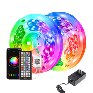 โปรโมชั่น : จัดส่งจากกทมLEDไฟ เส้น ไฟเส้น RGB ไฟกระพริบ ไฟตกแต่งห้อง การไล่ระดับสีที่มีสีสัน ควบคุมด้วยรีโ APP ไฟ led ไฟ rgb5-40M