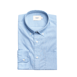 โปรโมชั่น : era-won เสื้อเชิ้ต ทรงปกติ Dress Shirt Oxford แขนยาว สี Blue Hacks