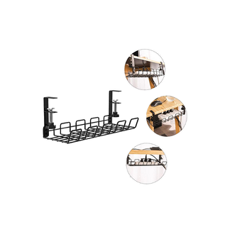 โปรโมชั่น : ไม่ต้องเจาะรู รางเก็บสายแนวนอน ที่จัดระเบียบสายไฟ ถาดจัดเก็บสายเคเบิล cable tray ที่ใส่สายไฟ ระเบียบสายเคเบิลใต้โต๊ะ