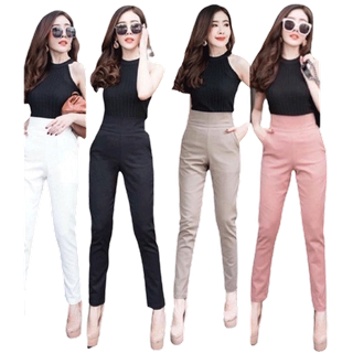 โปรโมชั่น : ❤ดีที่สุด❤G35 กางเกงเอวสูง ผ้าโรเชฟ เกรดA ขาเดฟ9ส่วน ใส่เที่ยว ขาเก้าส่วน ขาเดฟเก้าส่วน