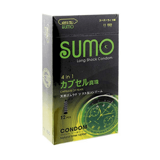 โปรโมชั่น : ถุงยางญี่ปุ่น SUMO ช่วยชะลอหลั่ง มีปุ่มไข่มุกกระตุ้นจุดสุดยอด 12ชิ้น1กล่อง ขนาด 52มม. ของแท้100% SUMO Long Shock