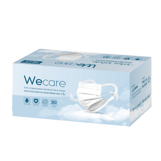 ✳️ส่งภายใน 24 ชม.✳️ Wecare วีเเคร์ (แบบกล่อง 30 ชิ้น) หน้ากากอนามัย 3 ชั้น ไม่เจ็บหู ไม่เป็นสิว อ่อนโยนต่อผิวหน้า แพ็