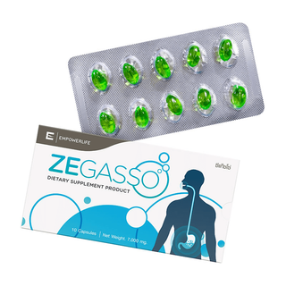Ze-Gasso ( 1 แผง) ลดกรดไหลย้อน ช่วยลดกรดไหลย้อน ขับลม ช่วยย่อย ท้องอืด เสียด แน่นท้อง ขับแก๊ส(Ze-Gasso 1 แผง )