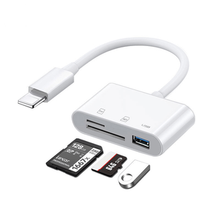 โปรโมชั่น : มัลติฟังก์ชั่น 3 ใน 1 อะแดปเตอร์ OTG สำหรับ iPhone เป็น TF  SD OTG เครื่องอ่านการ์ด sd การ์ด SD เครื่องอ่านการ์ดกล้อง