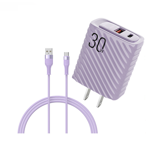 BASIKE 30W หัวชาร์จเร็ว USB+Type C QC4.0 PD3.0 Macaron หัวชาร์จ เหมาะสำหรับ Fast Charger With Type c Lighting Cable