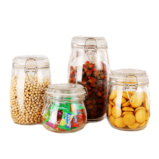 โหลแก้วมีฝาปิด โหลแก้วสูญญากาศ มีหลายขนาดให้เลือก ขวดแก้วปิดสนิท [A648] Glass sealed jar