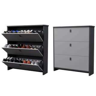 โปรโมชั่น : KUCA ชั้นวางรองเท้า ถังทิปชั้นเดียวหรือสองชั้นสามารถรองรับรองเท้าประเภทต่างๆ ได้มากขึ้น วัสดุป้องกันรอยขีดข่วน