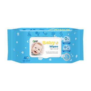 [แพ็ค 40 แผ่น] ทิชชู่เปียก ผ้าเปียก สูตรอ่อนโยน จีชัวร์พลัส 1 แพ็ค G SURE PLUS Baby Wipes 40 Sheet