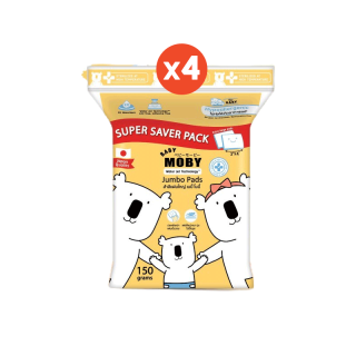 โปรโมชั่น : Moby Jumbo pad Super Saver Pack 4 ห่อ สำลีแผ่นใหญ่ขนาด 34 นิ้ว ไม่เป็นขุย ราคาถูก