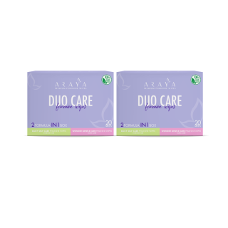 (ลด30 ใช้โค้ด AR30JULY) (W2) ARAYA DUO CARE Feminine Wipes แพ็คคู่เวชสำอางทิชชูเปียกสำหรับจุดซ่อนเร้น 2สูตรใน 1 กล่อง / 20ชิ้นx2