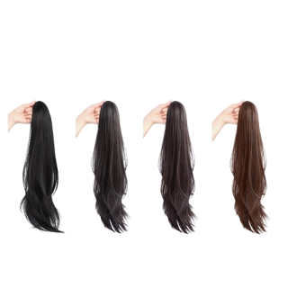 RenKin แฮร์พีชหางม้า ผมตรง ปลายงุ้ม วิกผมตรง แบบหนีบ/แบบผูก ไหมนิ่ม หนีบ/ดัดได้