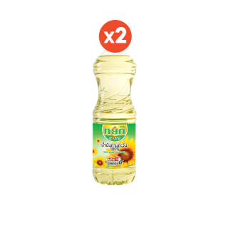 หยก เอ็กซ์ตร้า น้ำมันทานตะวัน ชนิดขวด 1 ลิตร x 2 ขวด Yok Extra Sunflower Oil 1 L x 2 Bottles