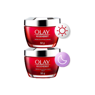 [โค้ด OLAJULY95 ลดเพิ่ม](คู่) OLAY Regenerist Micro Sculpting Day Cream + Night Cream ครีมลดเลือนริ้วรอย