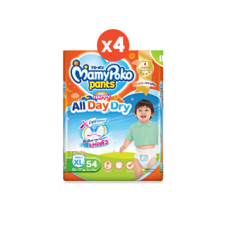 [ขายยกลัง รวม4แพ็ค] MAMYPOKO มามี่โพโค กางเกงผ้าอ้อมเด็ก PANTS HAPPY ALL DAY DRY