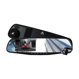 ASTON Super 9 กล้องติดรถยนต์ 2 กล้องหน้าหลัง จอด้านซ้าย เลนส์กล้องขวา กระจกตัดแสง