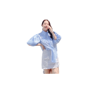 มีปก 2 แบบผ้าไม่ต้องรีด🦋เสื้อคอปกหูกระต่าย สุดน่ารัก กระเป๋าใช้งานได้จริง/ LNN กระต่าย