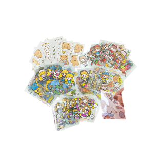 ⭐สติกเกอร์⭐พลาสติกใส ลายการ์ตูน Happy girlจำนวน 1 แผ่นราคาแผ่นละ 1 บาทสินค้าเลือกแบบ ✅พร้อมส่ง Ohwowshop สติ๊กเกอร์