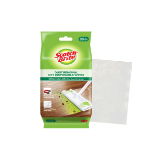3M™ Scotch-Brite™ สก๊อตช์-ไบรต์ ผ้าถูพื้นชนิดแห้ง แบบไฟฟ้าสถิตย์ Easy Sweeper Dry Refill, 30 แผ่น, เช็ดฝุ่นละอองได้ดี