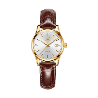 OLEVS นาฬิกาข้อมือผู้หญิง กันน้ํา 100% เรืองแสง บอกวันที่ นาฬิกาข้อมือ สายหนัง สำหรับผู้หญิง สไตล์เรียบง่าย นาฬิกาผู้หญิง 6898