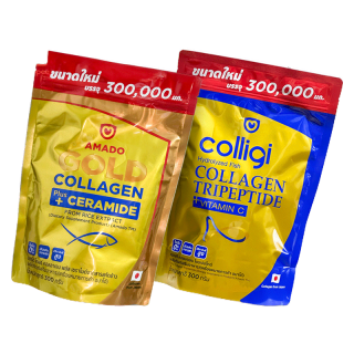 [ถุงใหญ่][300 g.] Amado Colligi Collagen / Gold Collagen Plus Ceramide [1 ถุง] อมาโด้ คอลลิจิ คอลลาเจน