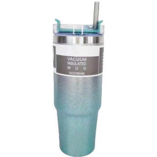 แก้วเก็บความเย็น แก้วสแตนเลส ขนาด30ออน 890ml แถมฟรีหลอด สีเพชร4สีม่วง เขียว ฟ้า ชมพู