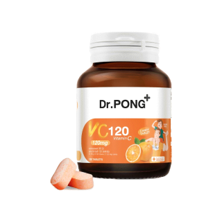 Dr.PONG VC120 Vitamin C 120 mg candy วิตามินซีเม็ด SUGAR FREE 120 เม็ด