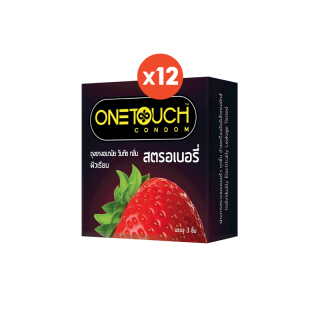 Onetouch ถุงยางอนามัย ขนาด 52 mm. รุ่น สตรอเบอร์รี่ 12 กล่อง 36 ชิ้น