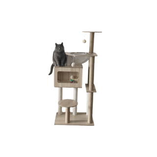 [ใส่โค้ด "MEAW05HIGH" ลดทันที 130.- ] คอนโดแมวไม้ มินิมอล ที่นอนแมว สูง135CM CAT-000