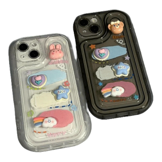 โปรโมชั่น : เคสโทรศัพท์มือถือ Tpu นิ่ม กันกระแทก ลายการ์ตูนหมี กระต่าย หัวใจ ก้อนเมฆ ดาว 3D สําหรับ IPhone 11 12 13 15 Pro MAX 7plus XR X XS MAX 14 7 8 Plus SE 2020