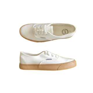 Kim&Co. รองเท้าผู้ชาย รองเท้าผ้าใบ รุ่น KF001M - สีขาวน้ำตาล(WHBR)