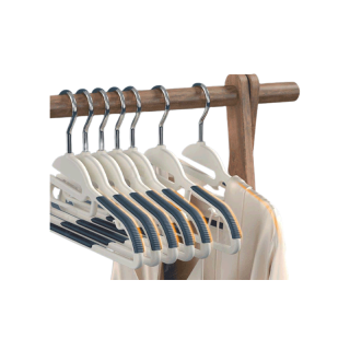 [1แพ็ค10 ชิ้น] ไม้แขวนเสื้อพลาสติก ไม้เเขวนขอบกันลื่น รุ่นกันลื่น ตะขอเเขวนสายเดี่ยว มีให้เลือก 6 สี ยืดหยุ่นได้