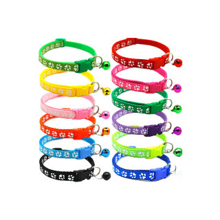 Boqi Factory ปลอกคอลายรอยเท้าสัตว์น่ารัก สําหรับสัตว์เลี้ยง ปลอกคอรุ่นลายเท้าหมา Cat collor02