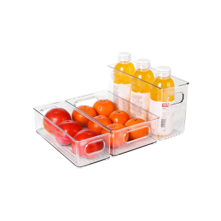 กล่องเก็บของในตู้เย็น กล่องเก็บผลไม้และผักแช่แข็ง กล่องเก็บของในครัว วางซ้อนกันได้ กล่องพลาสติก ถาดเก็บของในตู้เย็น กล่